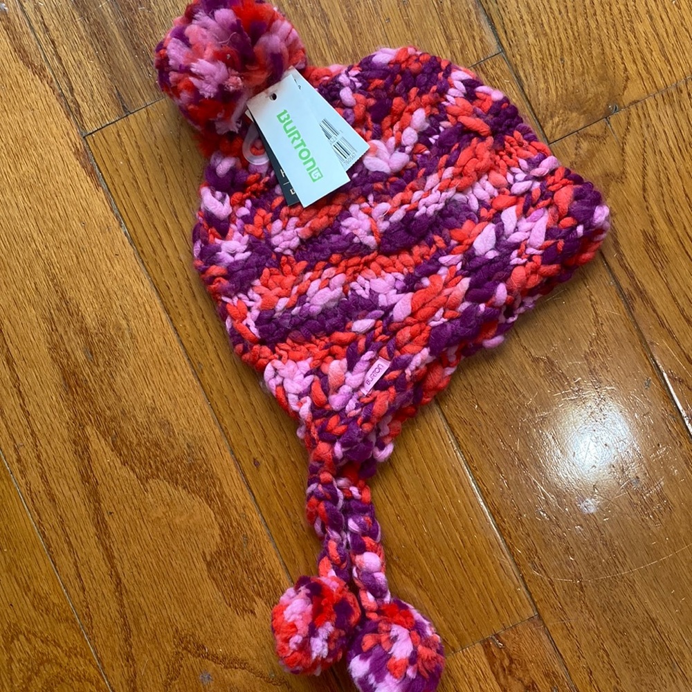 Hand knitted Pom Pom bonnet